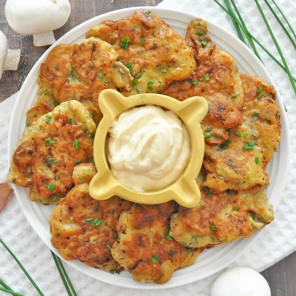 Crispy Garlic Mushroom Fritters Crispy Garlic Mushroom Fritters