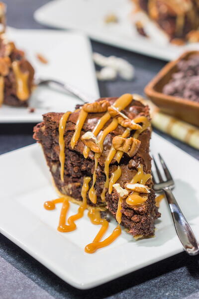 Caramel Pecan Brownie Pie Caramel Pecan Brownie Pie