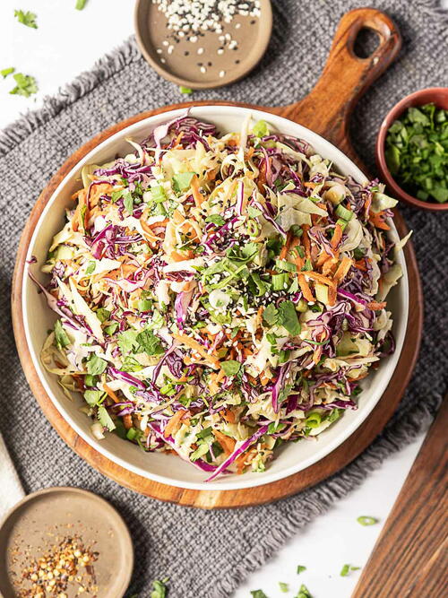 Crunchy Asian Coleslaw With Ginger Dressing Crunchy Asian Coleslaw With Ginger Dressing