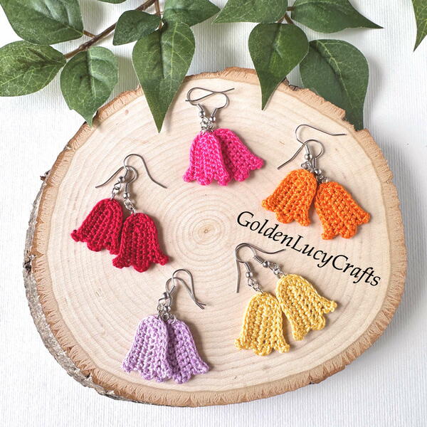 Crochet Tulip Earrings Crochet Tulip Earrings