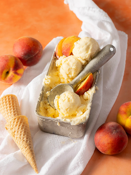 Peach Ice Cream With Buttermilk Peach Ice Cream With Buttermilk
