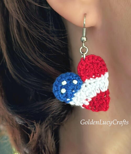 Crochet Patriotic Earrings Crochet Patriotic Earrings
