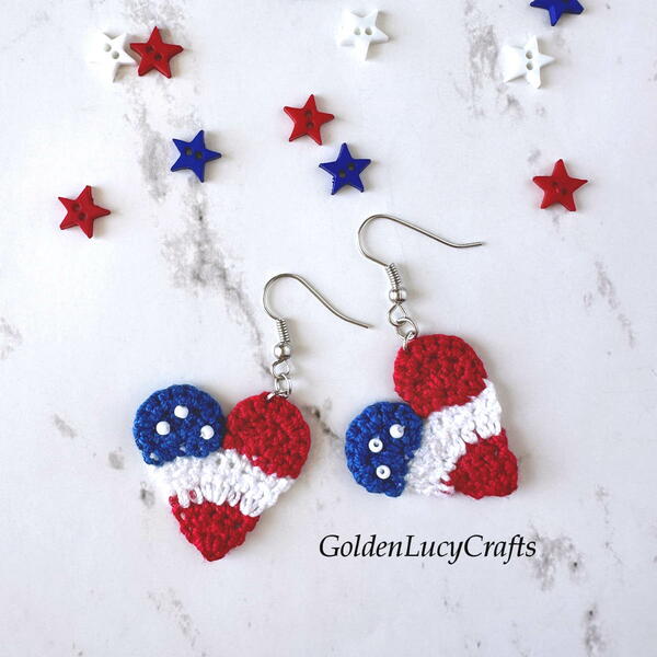 Crochet Patriotic Earrings Crochet Patriotic Earrings