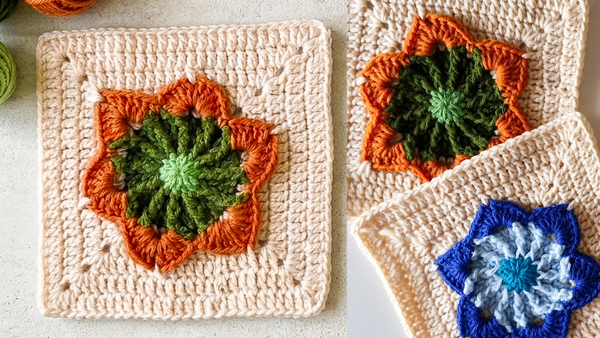 Crochet Radiant Orbit Granny Square Block Crochet Radiant Orbit Granny Square Block