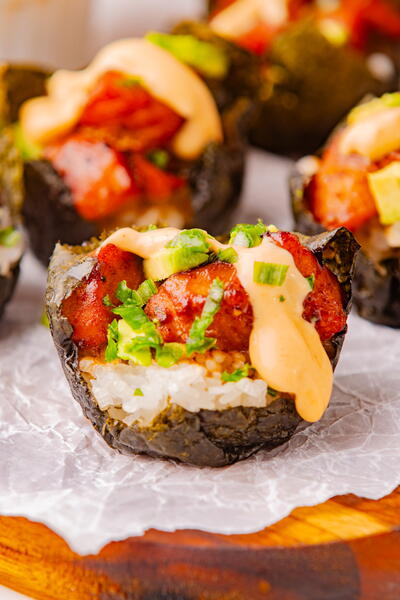 Baked Salmon Sushi Cups Baked Salmon Sushi Cups
