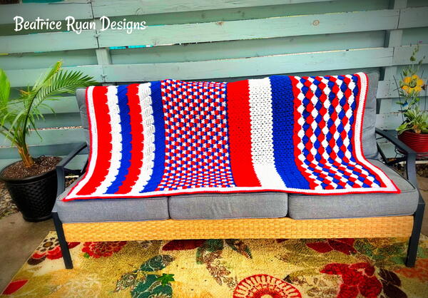 Patriotic Crochet Sampler Throw Patriotic Crochet Sampler Throw