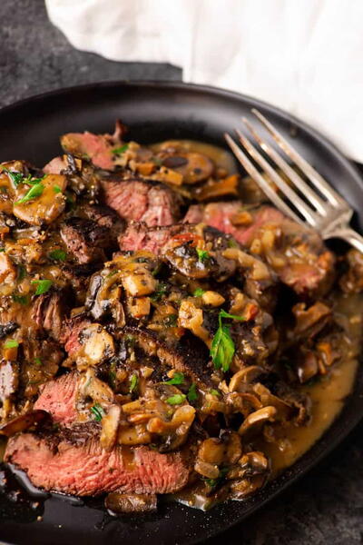 Pan-seared Steak Marsala With Mushroom Wine Sauce Pan-seared Steak Marsala With Mushroom Wine Sauce