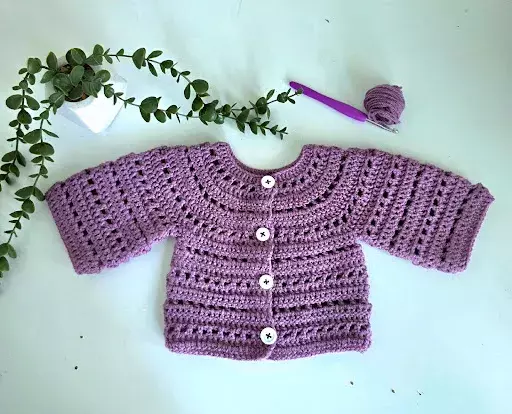 Round Neck Crochet Cardigan Round Neck Crochet Cardigan