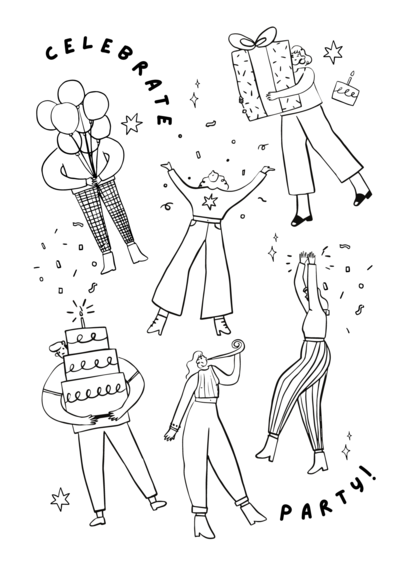 Happy New Year Coloring Page Happy New Year Coloring Page