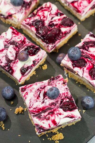 No Bake Blueberry Cheesecake Bars No Bake Blueberry Cheesecake Bars
