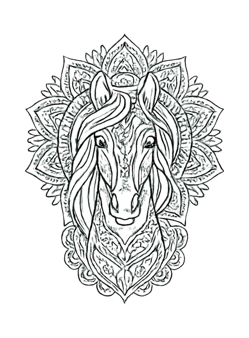 Horse Mandala Coloring Page Horse Mandala Coloring Page