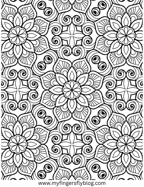 Intricate Floral Mandala Coloring Page Intricate Floral Mandala Coloring Page
