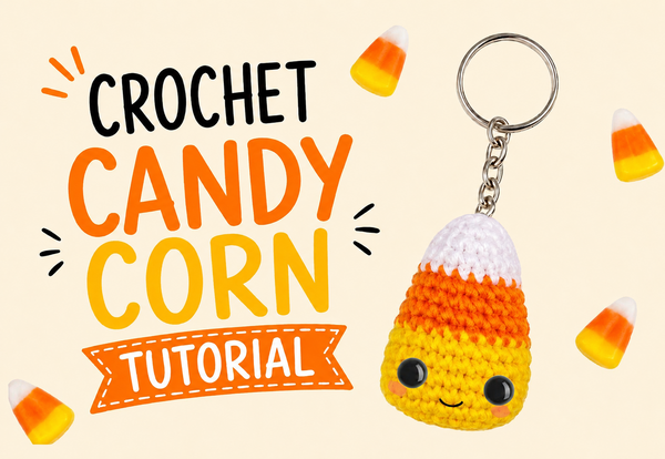 Crochet Candy Corn Keychain Crochet Candy Corn Keychain