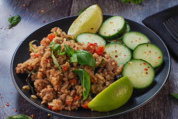 Thai Chicken Basil Fried Rice with Chicken Thai Chicken Basil Fried Rice (with Chicken)
