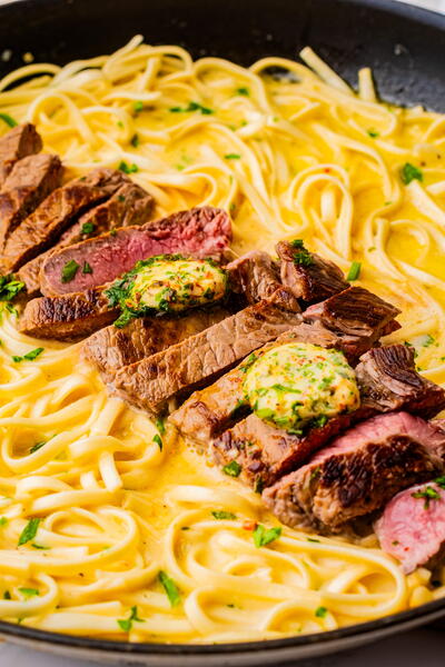Creamy Steak Pasta With Cowboy Butter Creamy Steak Pasta With Cowboy Butter