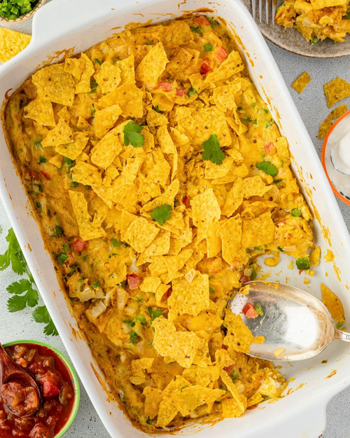 Migas Casserole With Soft Scrambled Eggs Migas Casserole With Soft Scrambled Eggs
