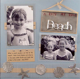 Beach Day Scrapbook Layout