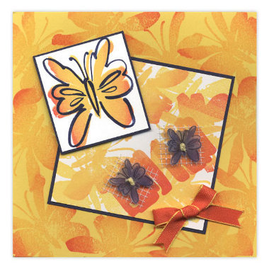 Butterfly Buttons Stamped Card