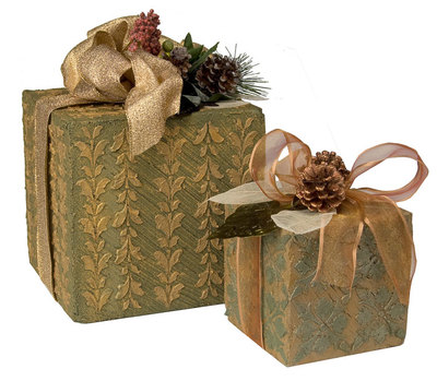 Textured Holiday Gift Box Decor