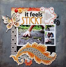 "It feels sticky" Scrapbook Page