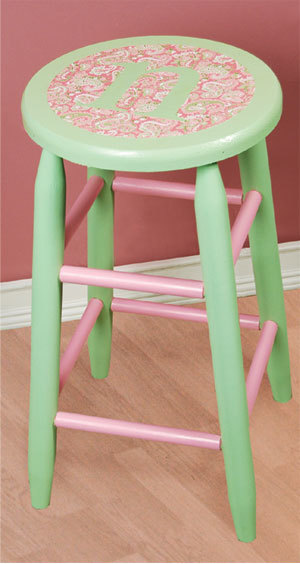 Paint and Paper Monogram Stool