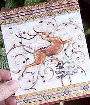 Beaded Reindeer Card