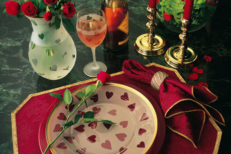 Valentine Table Setting and Custom Dinnerware