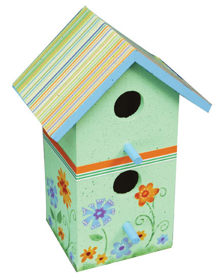 Floral Birdhouse Home Decor