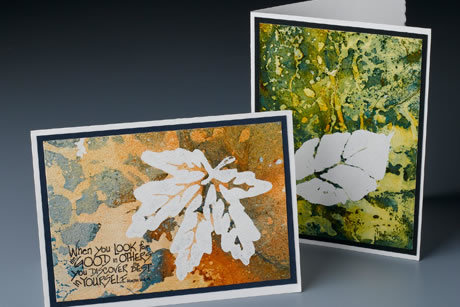 Marbled Leaf Cards