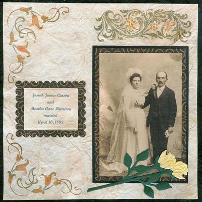 Vintage Wedding Day Scrapbook Layout