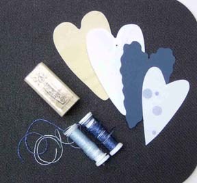 Rubber Stamped Wooden Heart Tag
