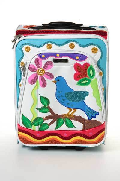 Springtime Painted Suitcase and Tote