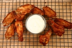 Buffalo Chicken Wings with Homemade Blue Cheese Dressing