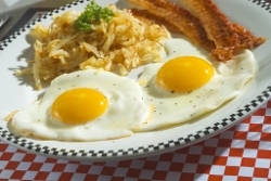 Sweet Potato Hashbrowns with Bacon