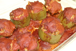 Beef and Rice Stuffed Bell Peppers