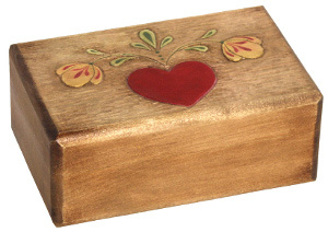 Carved Heart and Flower Box
