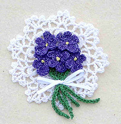 Violets Doily Pin