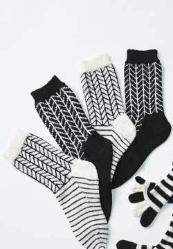 Black and White Chevron Socks