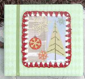 Recycled Christmas Cards with Crochet