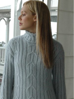 Tunic Cable Turtleneck Sweater