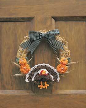 Crochet Turkey Thanksgiving Wreath