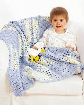 Blue Ombre Block Baby Blanket