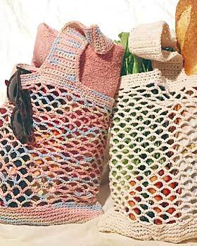 Crocheted Market Bag from Recycled Plastic Grocery Bags