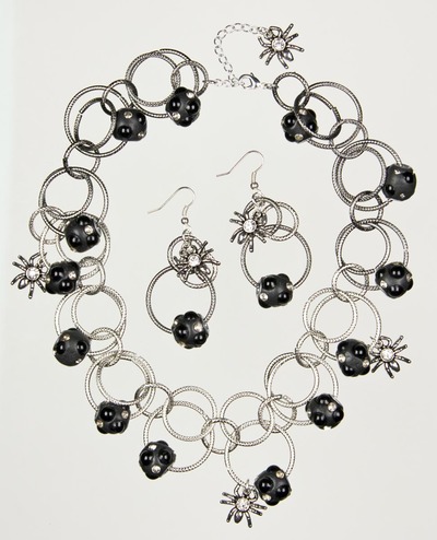 Scary Spider Necklace and Earring Set