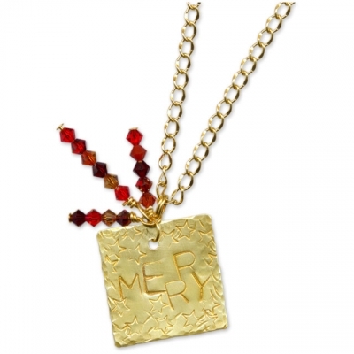 Merry Christmas Stamped Necklace