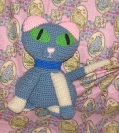 Blue Crochet Kitty