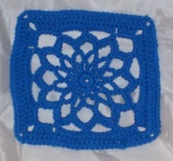 Floral Pattern Crochet Square