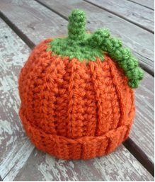 Bebé del patrón de la calabaza de ganchillo Beanie