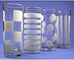 Etched Graphic Tall Glasses