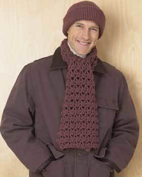 Hat and Scarf Set for Men